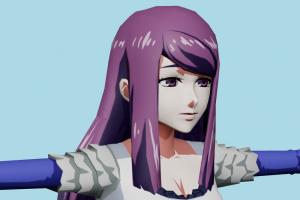 Rize Kamishiro Tokyo-Ghoul, woman, girl, female, people, human, xna, characters, rigged